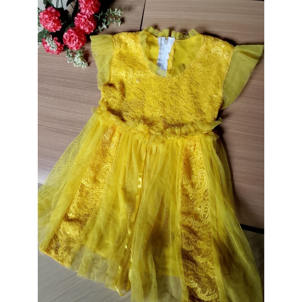 PRELOVED dress  pesta anak 1-3 tahun