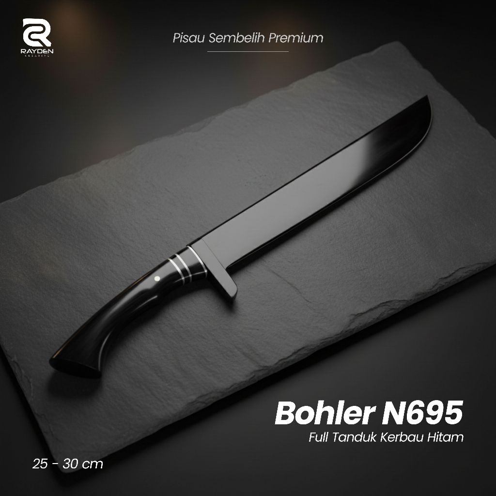 (ORIGINAL Austria) Pisau Bohler N695 full tanduk Tahan Karat 25 30 cm PREMIUM K110