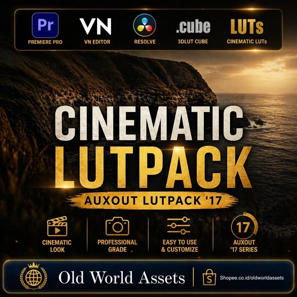 (BISA VN) Japan AUXOUT Cinematic LUT LUTs  untuk VN Premiere Pro Davinci Resolve | Android iOS PC