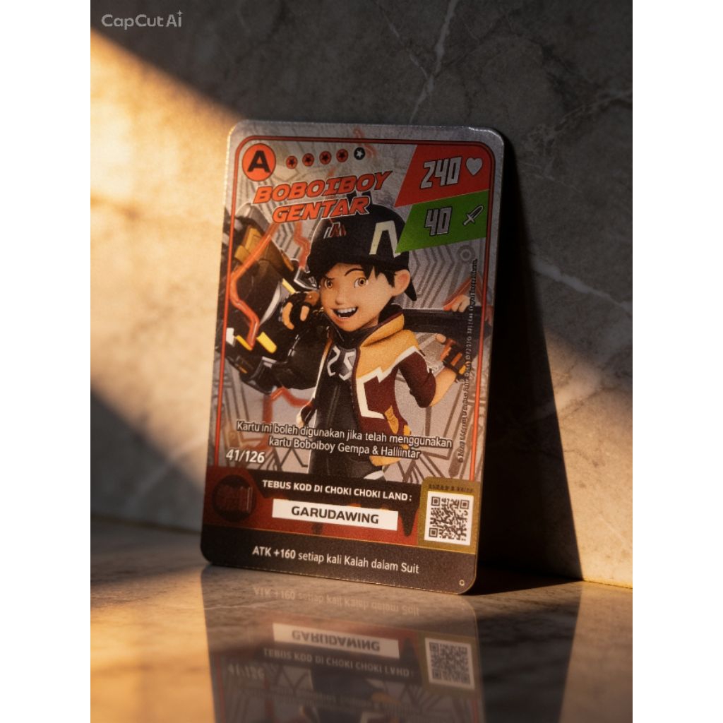 Kartu Choki Boboiboy Gentar