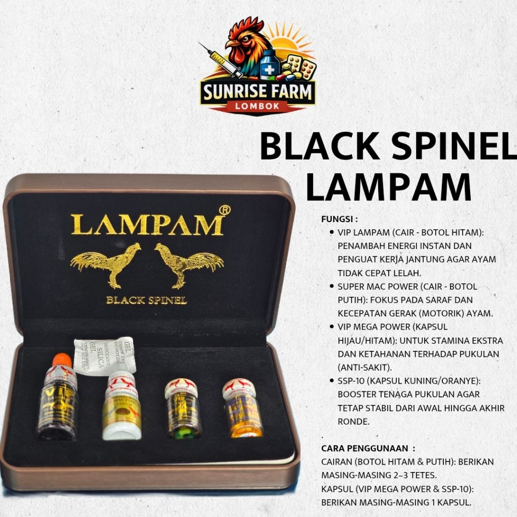 DOPING LAMPAM BLACK SPINEL / DOPING AYAM LAMPAM BLACK SPINNEL IMPROT THAILAND