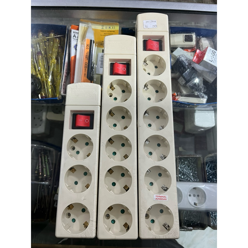 UTICON STOP KONTAK + SAKLAR TANPA KABEL LUBANG 3/5/6