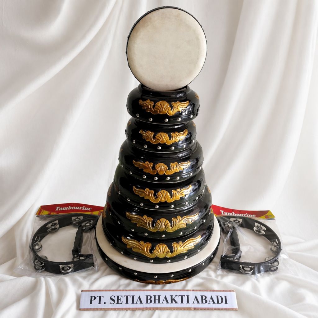 Rebana Qasidah LASQI Ukir Super Premium 8 Susun + 2 Markis + Tas | Suara Lantang Cocok Lomba & Penta