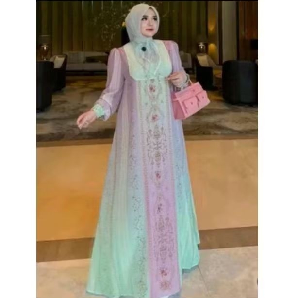 Dress gradasi stobery matcha Shellasaukia