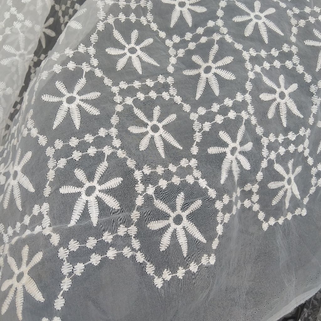 Kain organza bordir | Harga/0,5m | bahan organza bordir| bahan organza bordir | kain organza bordir.
