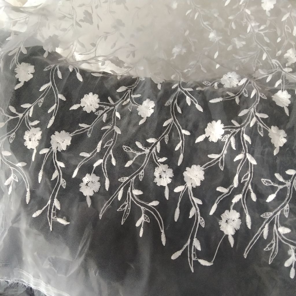 Kain organza bordir | Harga/0,5m | bahan organza bordir| bahan organza bordir | kain organza bordir.