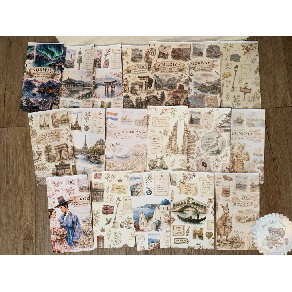Paper Bag Aesthetic Vintage Travel | Tempat oleh - oleh kecil | Goodie Bag Lucu Korean Style Scrapbo