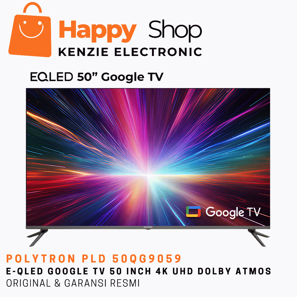 POLYTRON PLD 50QG9059 Smart Cinemax EQLED Google TV Android 50 Inch UHD 4K Garansi Resmi