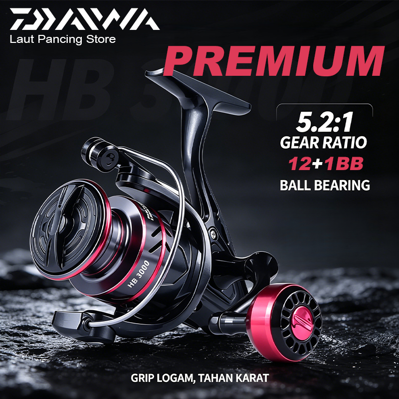 Power Hand Reel Pancing Memancing Rasio Gear 5.2:1 Max Drag 5-10KG Joran Pancing 1000-7000 Bahan Met