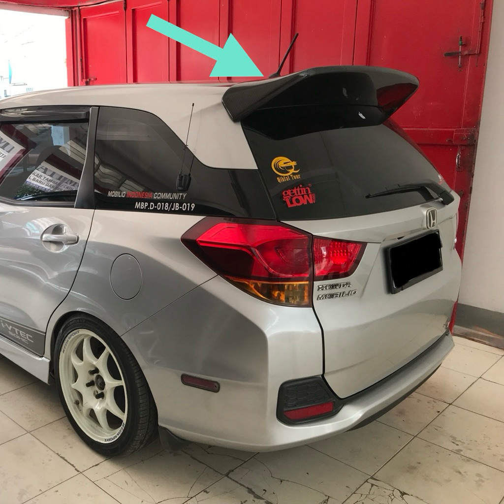 wing spoiler spoon aksesoris mobil Honda Mobilio Carbon kevlar asli