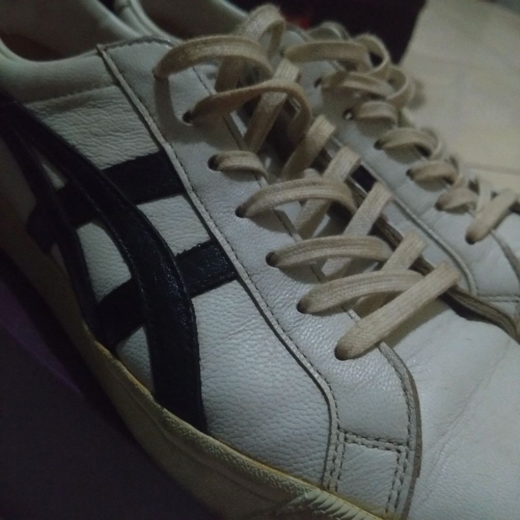 Onitsuka Tiger Jepang Fabre Nippon Made NM Made in Japan Sepatu Sneakers Pria White/Putih-Black/Hita