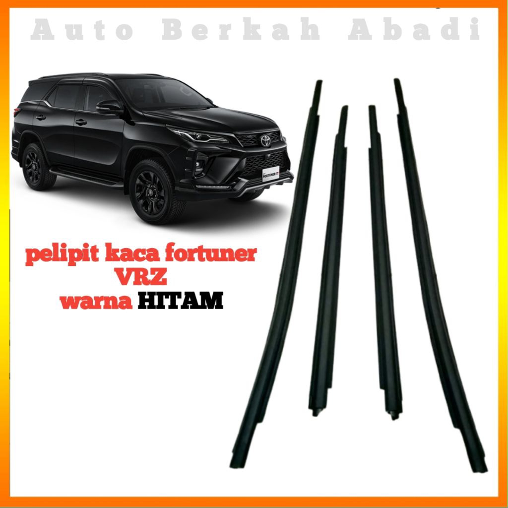 pelipit fortuner vrz hitam original/list kaca luar vrz
