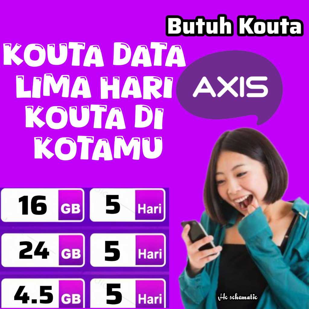 KOUTA DATA PAKETAN AXIS 5 HARI + KOUTA DI KOTAMU