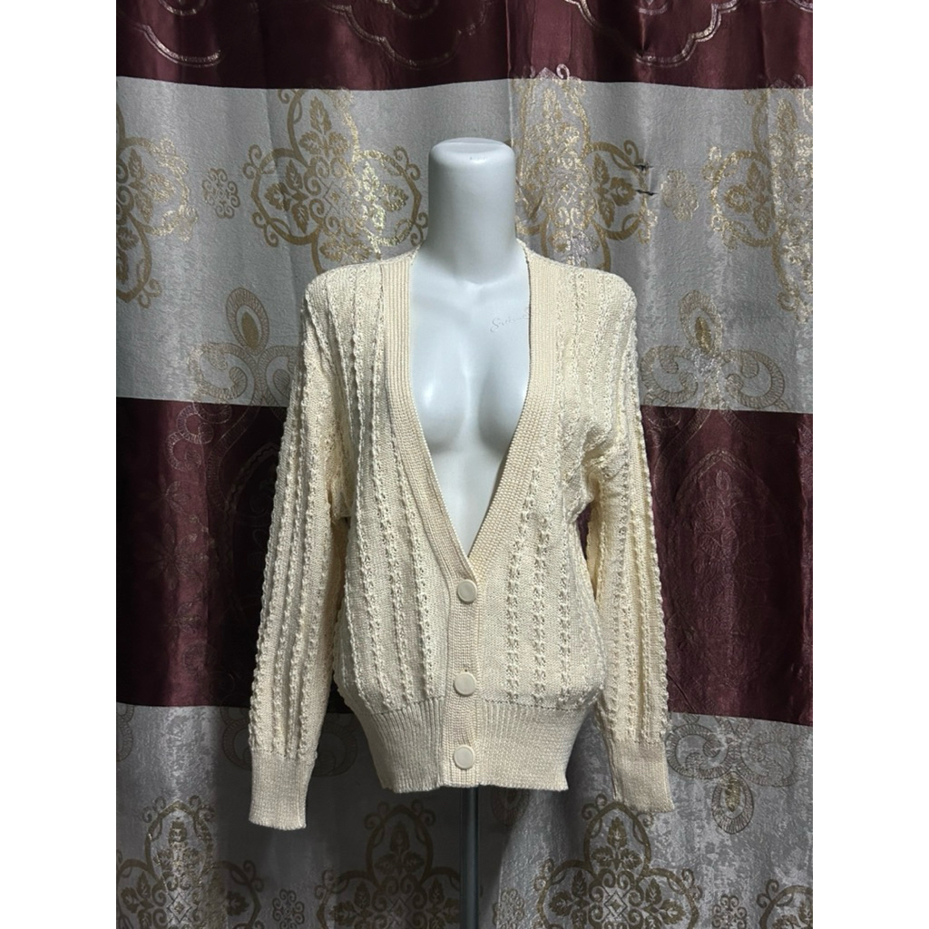 baju wanita cardigan rajut warna pastel yellow butter gemas / atasan outer berkancing outfit stylish