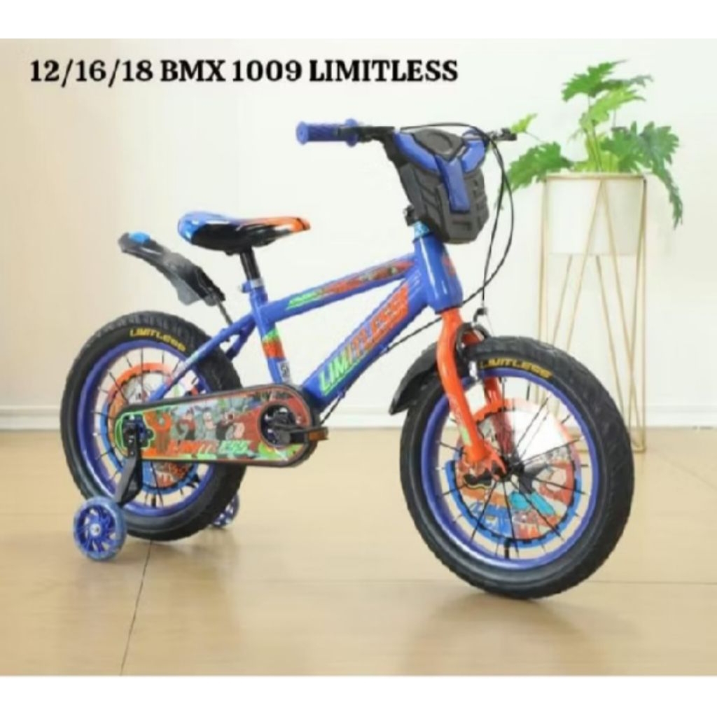 SEPEDA ANAK LAKI LAKI SEPEDA ANAK BMX UKURAN 18 LIMITFLESS 1009 BAN(2.50)