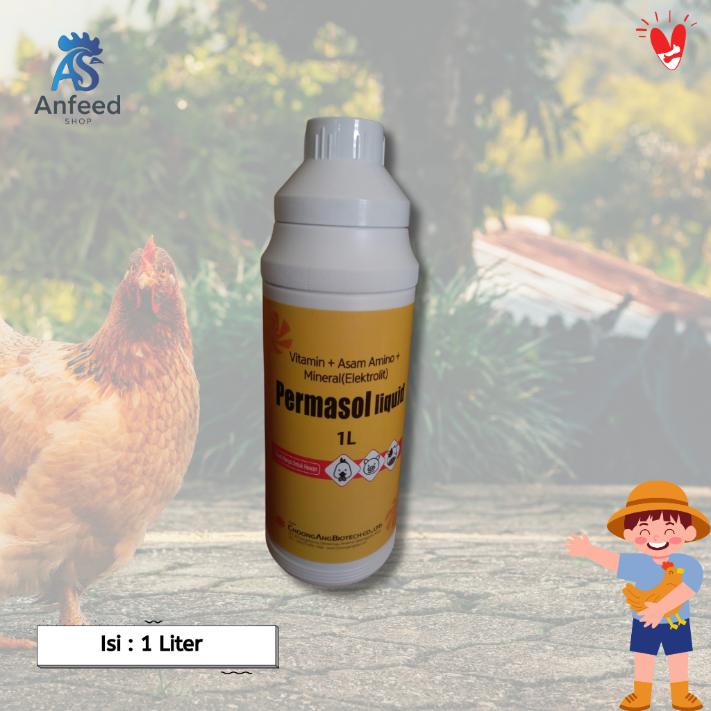 PREMIX CAIR PERMASOL LIQUID 1L- PREMIX UNTUK AYAM, BABI DAN SAPI