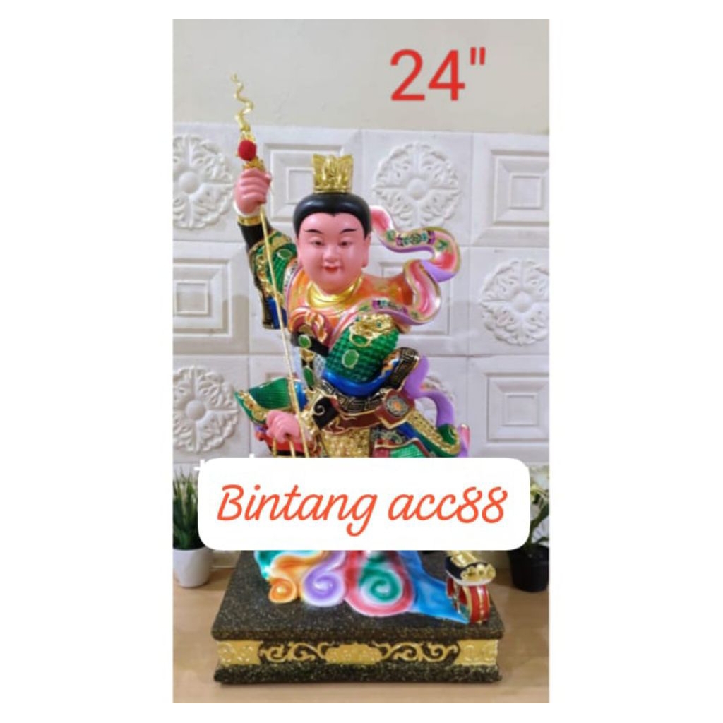 patung dewa naca / nacha / lochia - kayu taiwan - 24inch