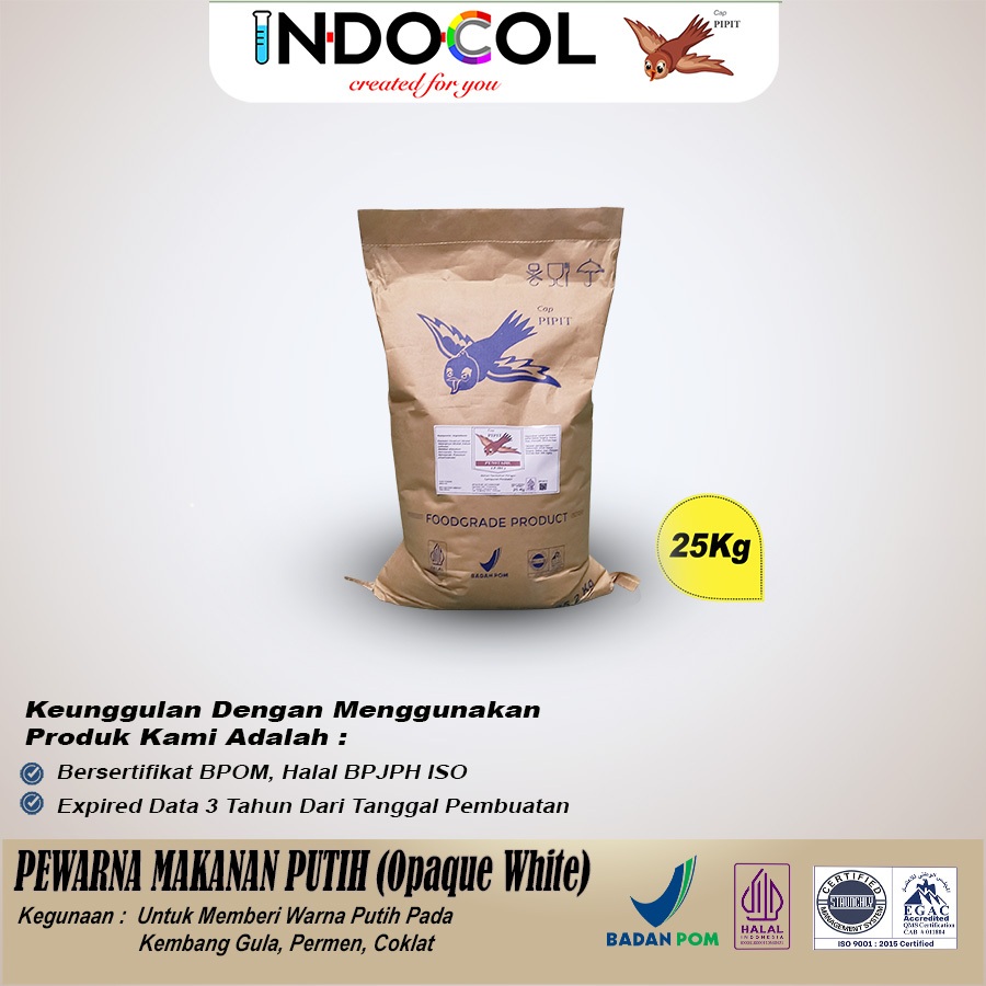 PEWARNA PANGAN PUTIH (OPAQUE WHITE) CAP PIPIT