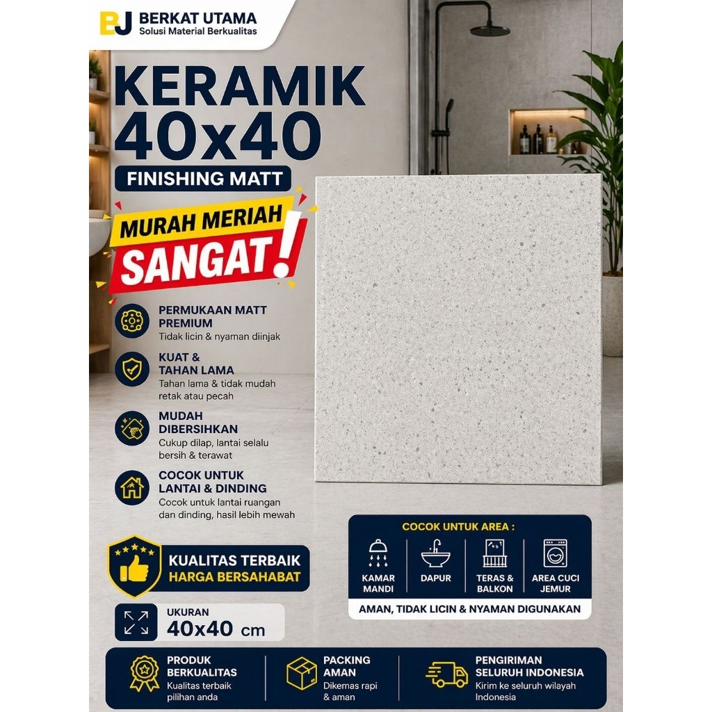 KERAMIK 40x40 SYON TRW TERASO WHITE GREY MATT