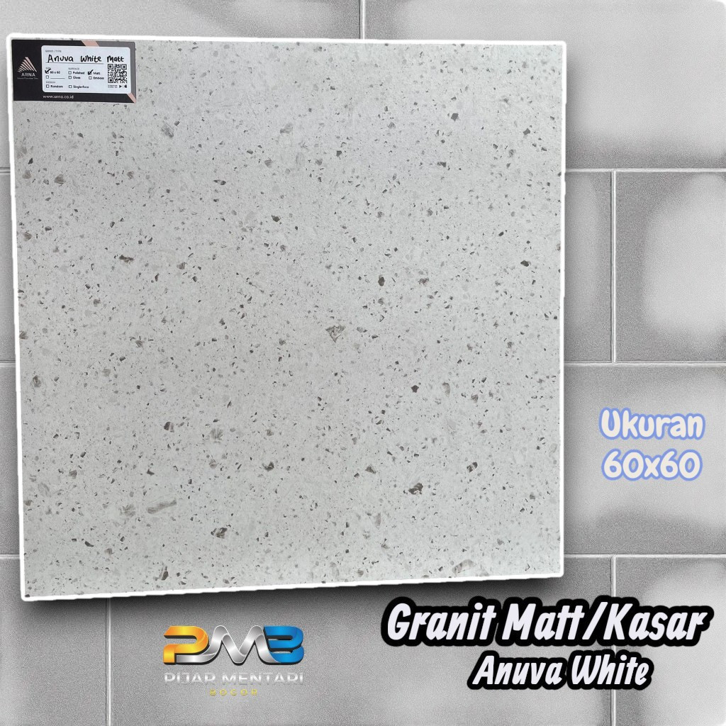 Granit Lantai Dinding Kasar/Matt ANUVA WHITE 60x60 ARNA