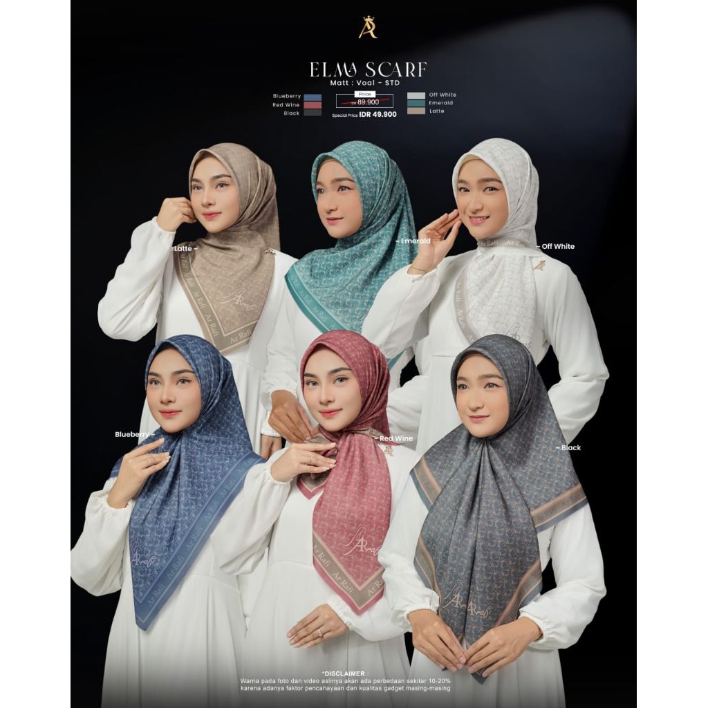 ELMA SCRAF HIJAB SEGI EMPAT ARRAFI ORIGINAL
