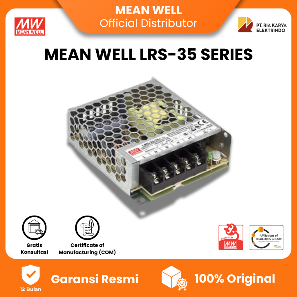 Mean Well LRS-35 Series Switching Power Supply MEAN WELL LRS-35-5 / 12 / 24 35W Original