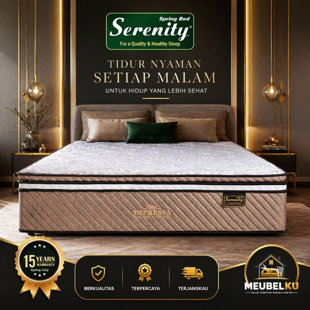 Spring Bed Elite Serenity Impressa Premium Pocket Spring LatexTebal Empuk Medium Luxury Bed