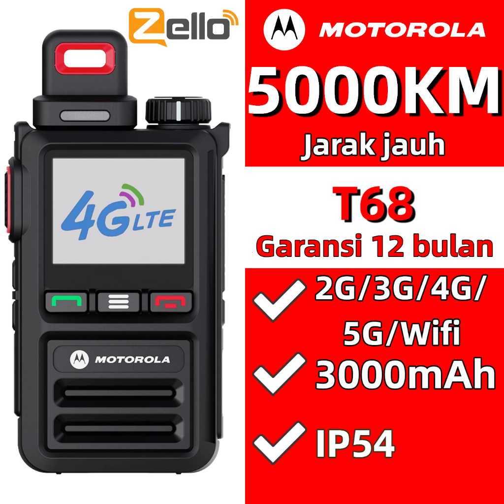5000KM HT Motorola POC T68 SIM Card Global PTT Two Way Radio GPS WIFI POC Walkie Talkie REAL PTT/mot