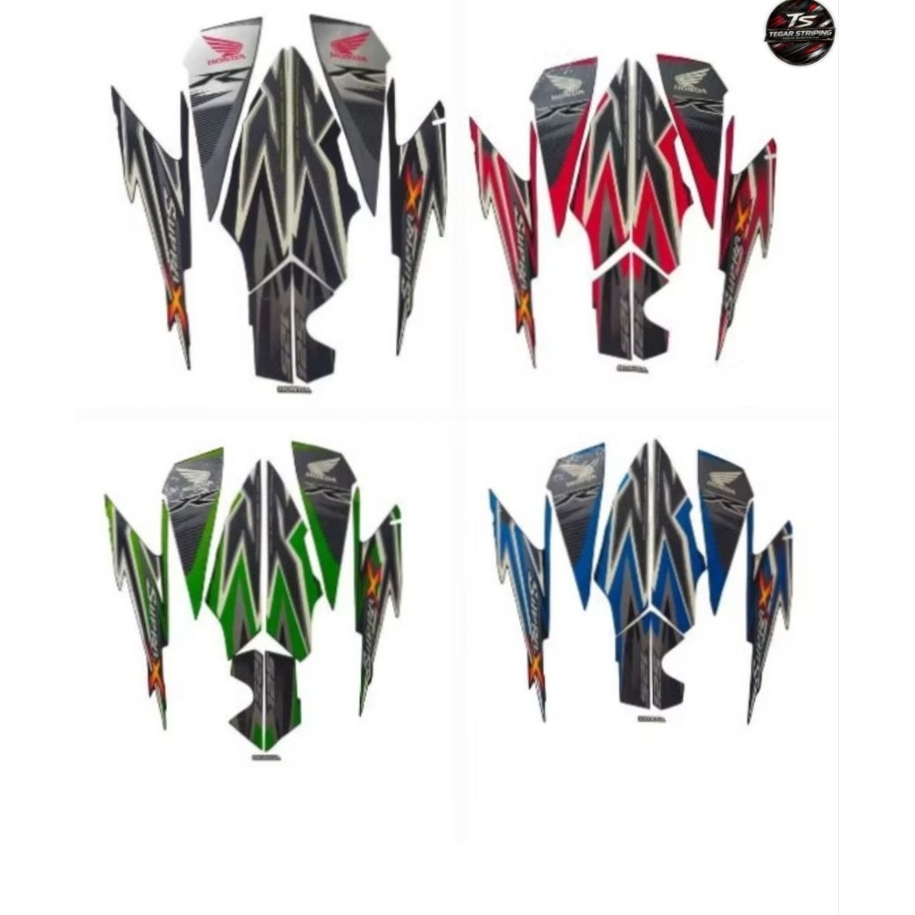 Stiker striping supra x 125 R batman tahun 2012-2013 lis polet motor