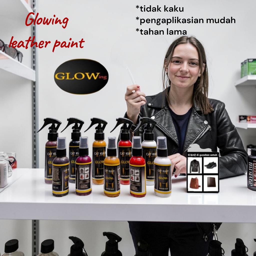 glowing cat repaint jaket tas sepatu dompet jok motor mobil berbahan kulit dan sintetis awet tidak m