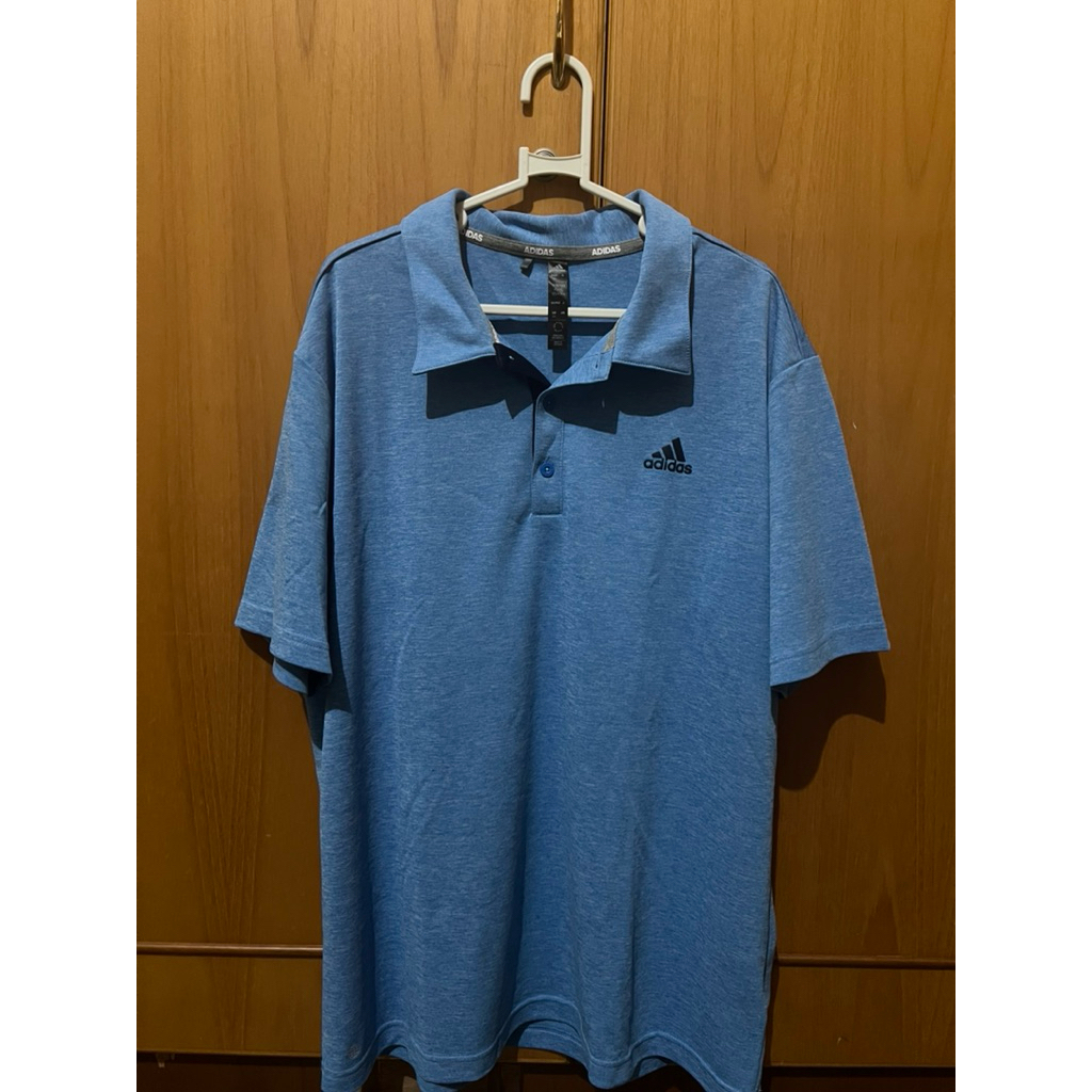 [PRELOVED] Adidas Kaos Kerah Polo Shirt Men Laki Blue Jeans Size 2XL 100% Original