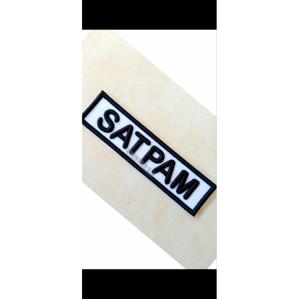 Bordir Timbul Nama Dada/ Name Tag/ Badge/ Papan Nama Security / Satpam