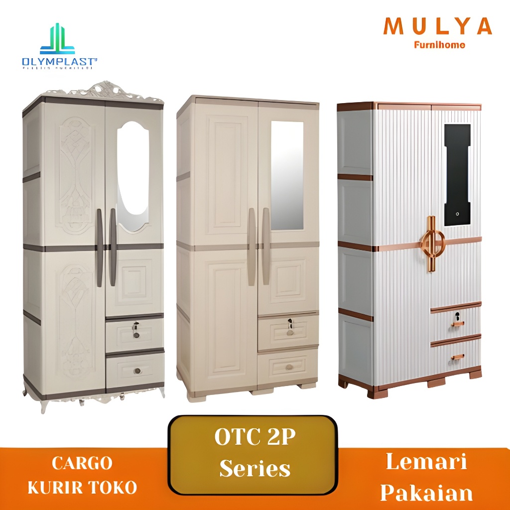 Lemari Pakaian Plastik 2 PintuOlymplast/Lemari Baju Gantung Premium/OTC 2PL Modern/Clasic Olymplast