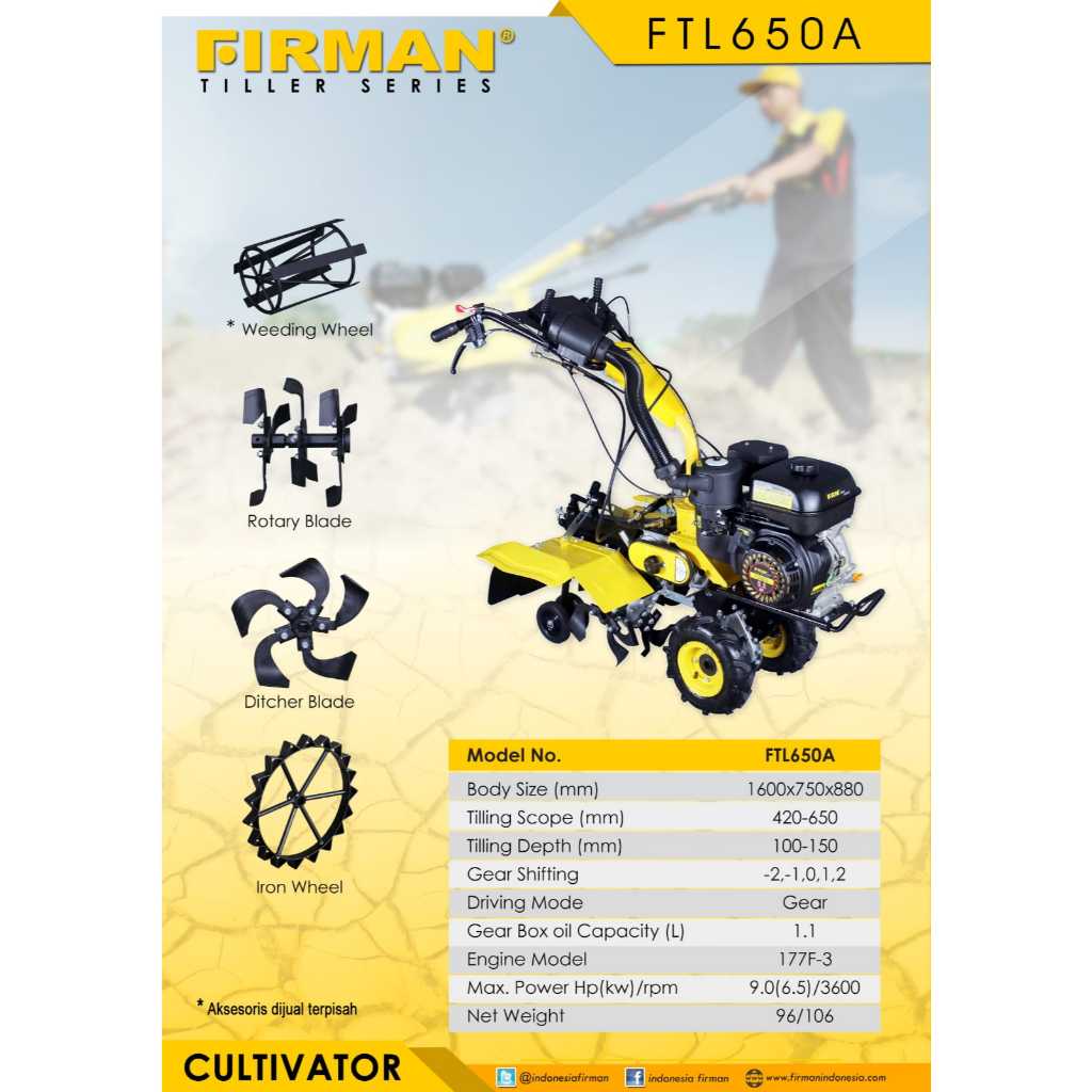Mesin Cultivator Firman FTL650A