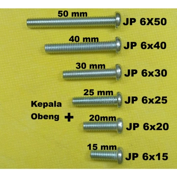 Baut JP m6x30 Baut JP M6 Baut Obeng Plus