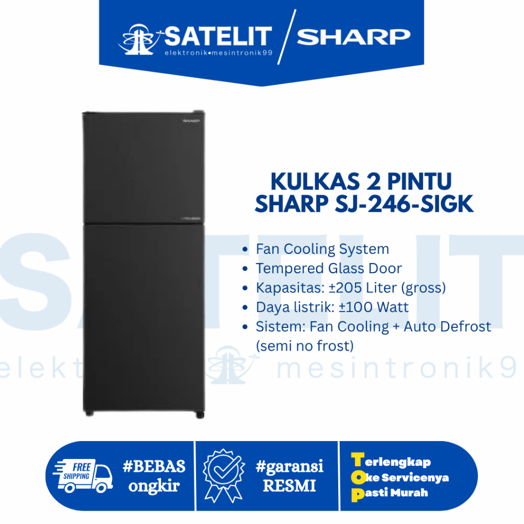 KULKAS 2 PINTU SHARP SJ-246-SIGK