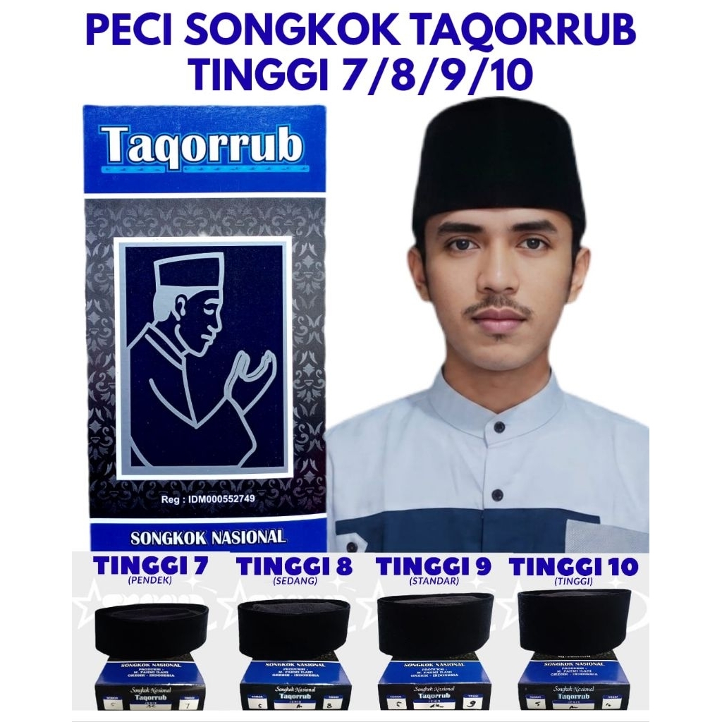 peci taqorrub peci hitam peci santri kopiah hitam peci santri peci tinggi 7 cm