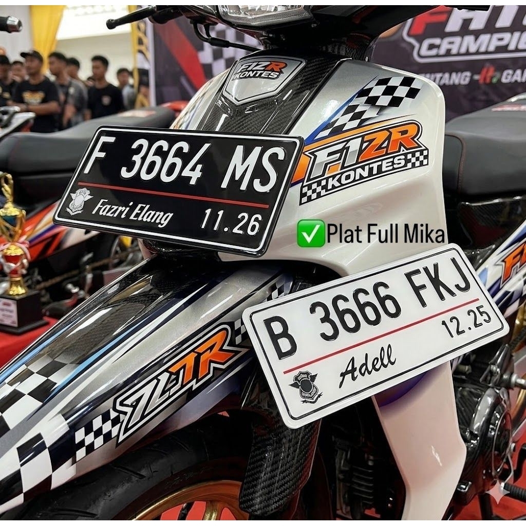 plat motor mika akrilik SATUAN//plat mika akrilik warna putih
