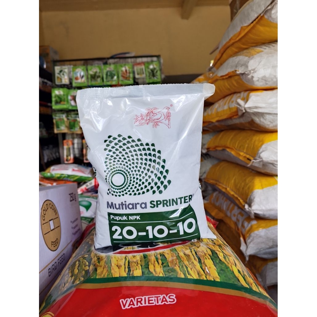 Pupuk NPK Mutiara Sprinter 20-10-10 1KG Original Pupuk Daun Hijau Subur Cepat Besar Untuk Sayur Buah