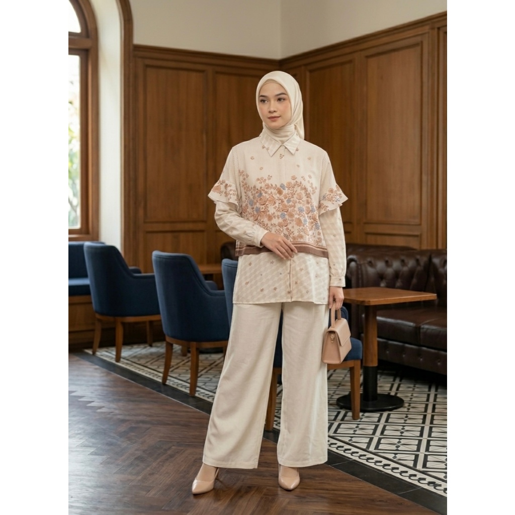 Kemeja Lineea -  Motif Printing Atasan Wanita Remaja Dewasa By EsHa Scarf