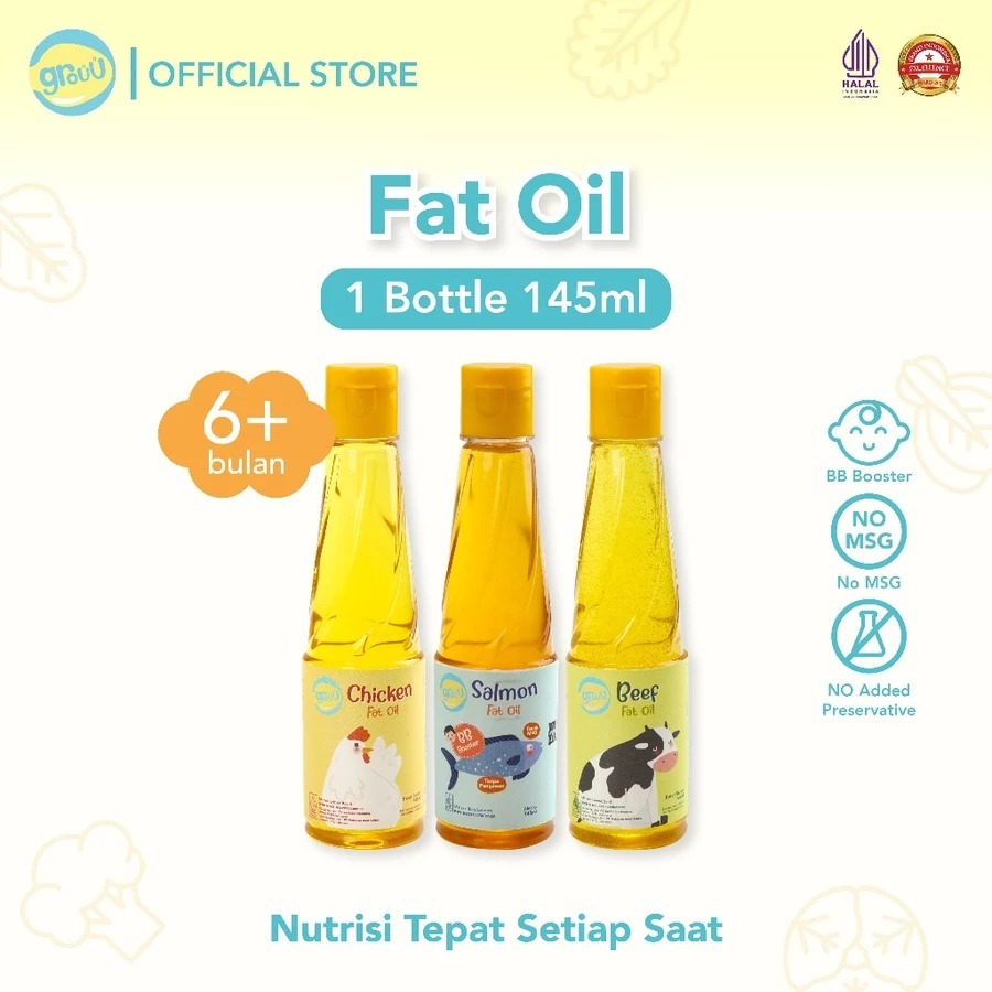 [NIXEL] Grouu - Fat Oil / Minyak Lemak -MPASI BB Booster Lemak Ayam, Lemak Sapi , Minyak Kelapa