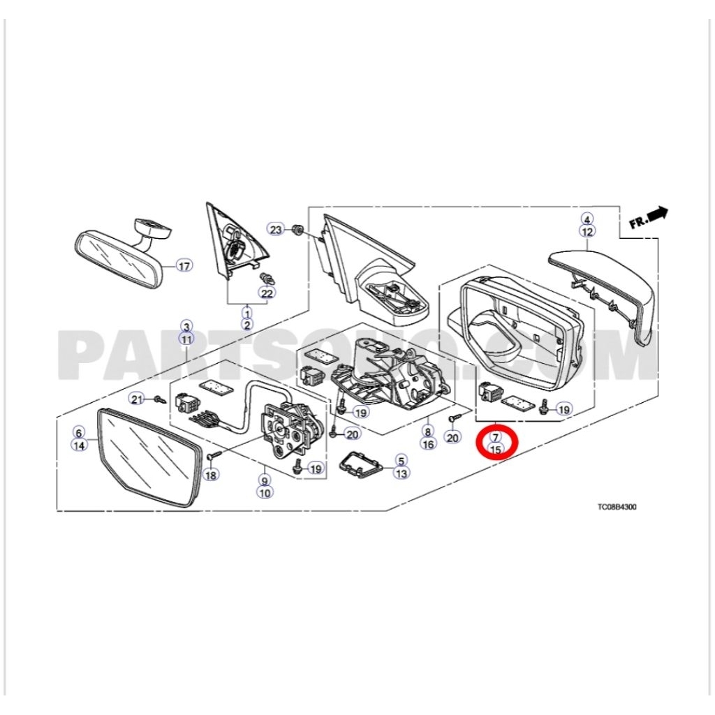 cover batok spion Honda Accord 2008-2012 original