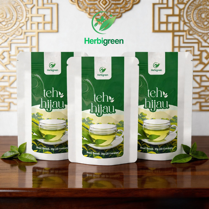 PAKET HEMAT HERBIGREEN 3 Pcs Tea Bundle Premium | Pelangsing BPOM HALAL | Teh Hijau Diet Diet Detox 