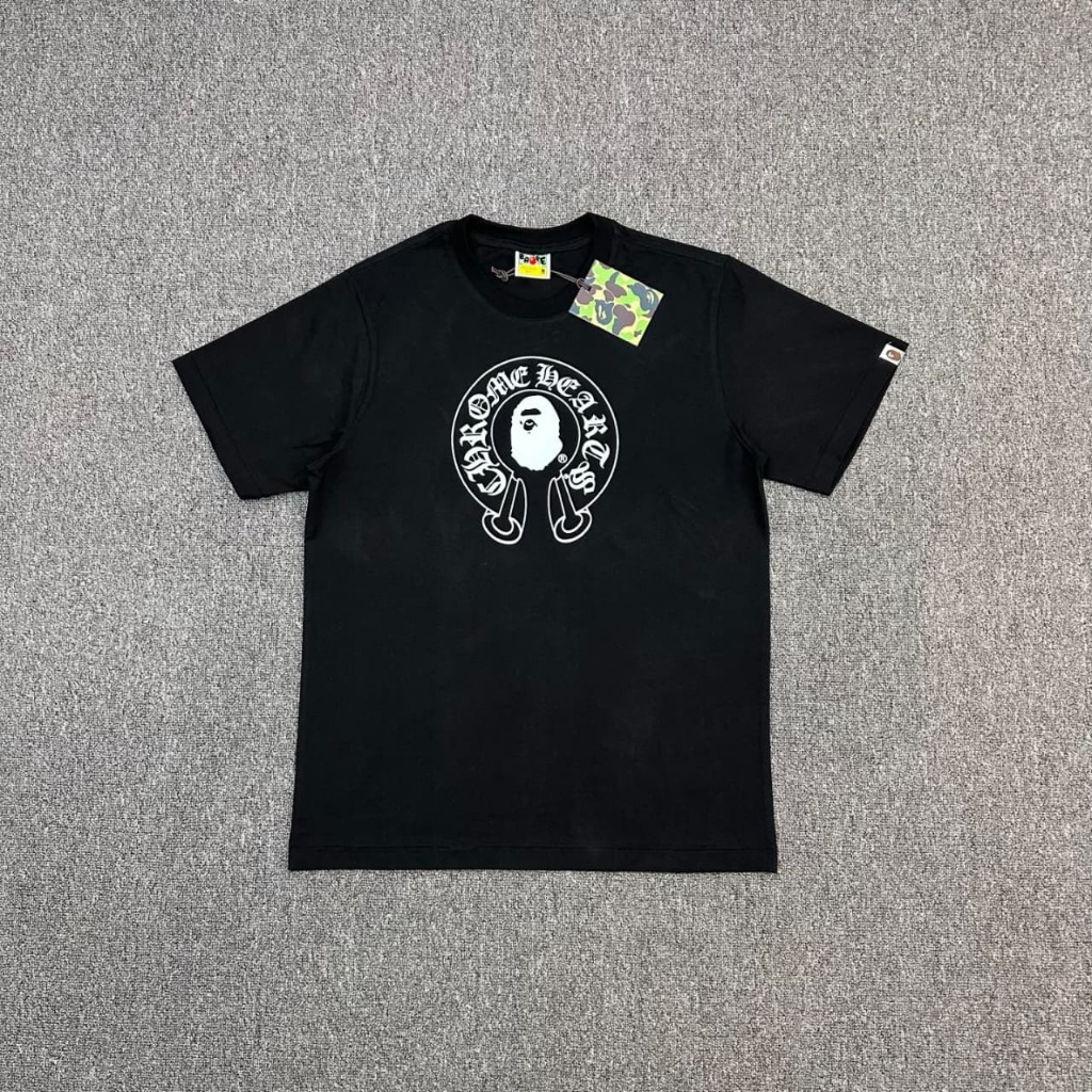 Kaos T-Shirt  Bape Chrome Hearts x Bape Baby Milo Premium