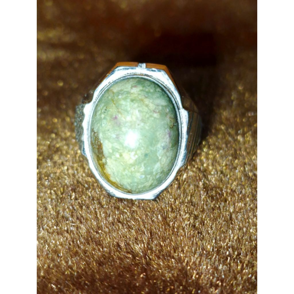 Cincin Batu Akik Natural Alam Giok Sojol
