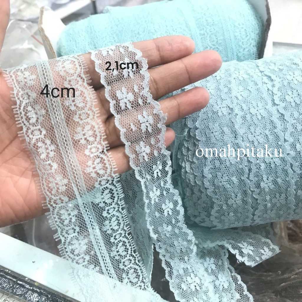 1 METER - RENDA AIR / RENDA TULLE SIZE 2,1CM DAN 4CM