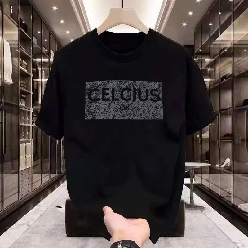 Kaos Distro 100% Katun Longgar Pria Wanita Motif Grafis Peta Kontur CELCIUS Estetik Pakaian Santai S