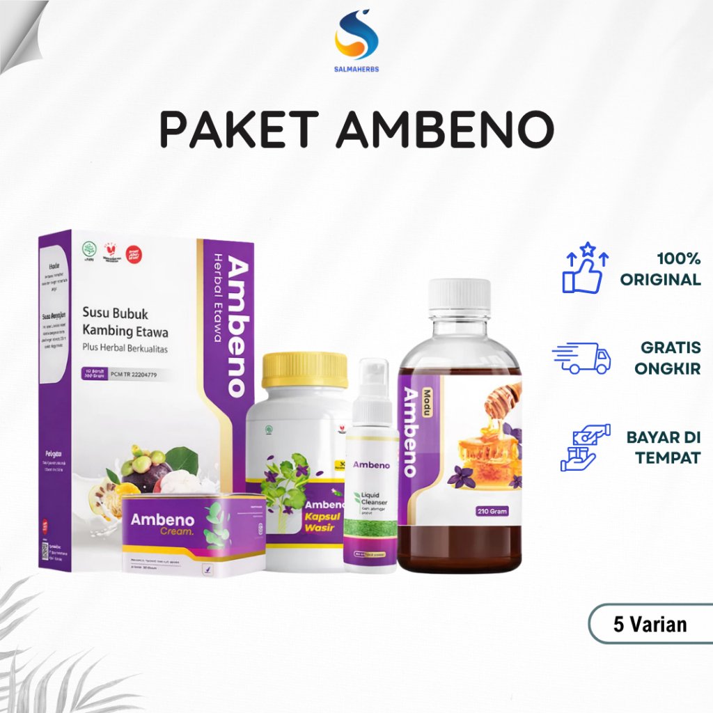 Ambeno Obat Herbal Wasir Alami Bantu Atasi Ambeien 100% Original BPOM