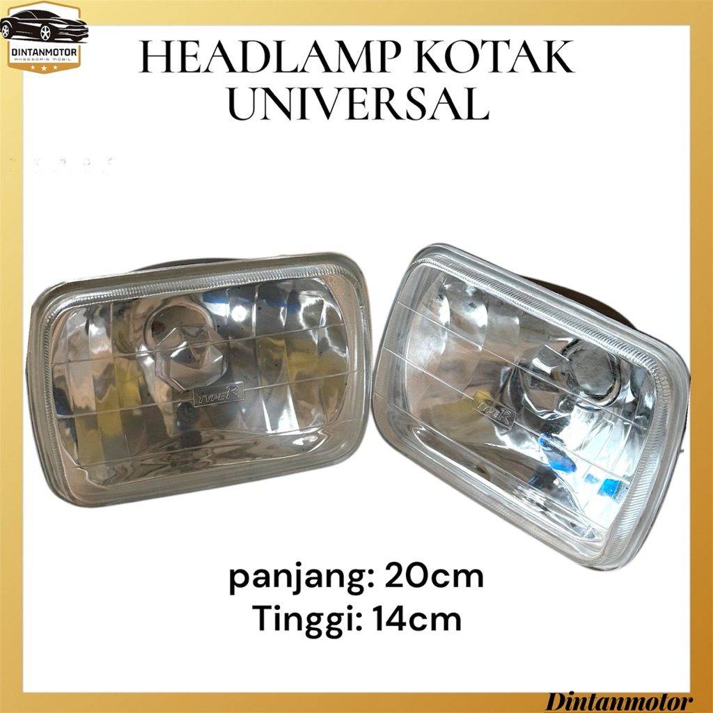 HEAD LAMP H4 UNIVERSAL 7IN KOTAK/KOTAK KRISTAL GRFA 1SET 2PC
