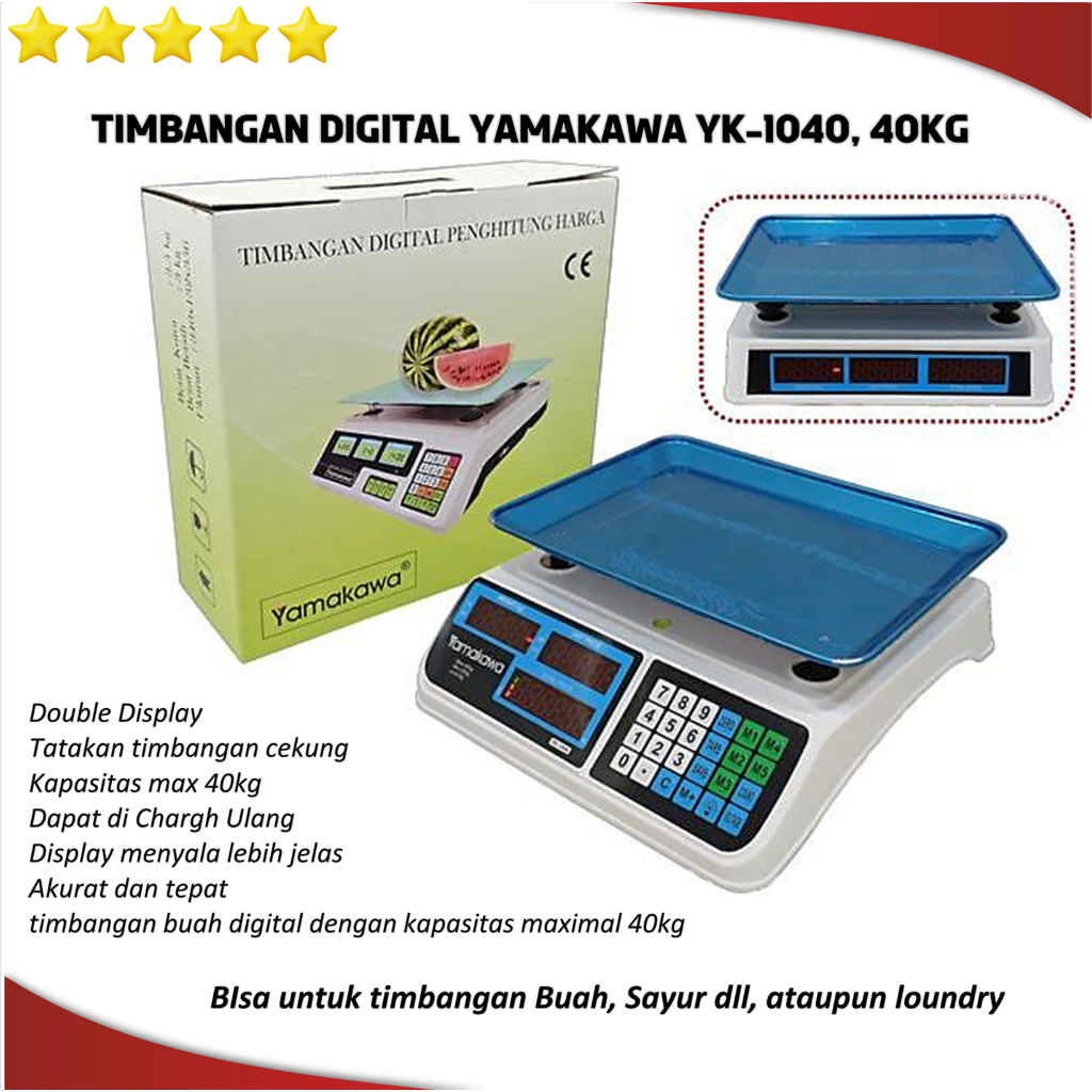 Timbangan Digital 40KG Digital Computing Scale Double Display YK-1040